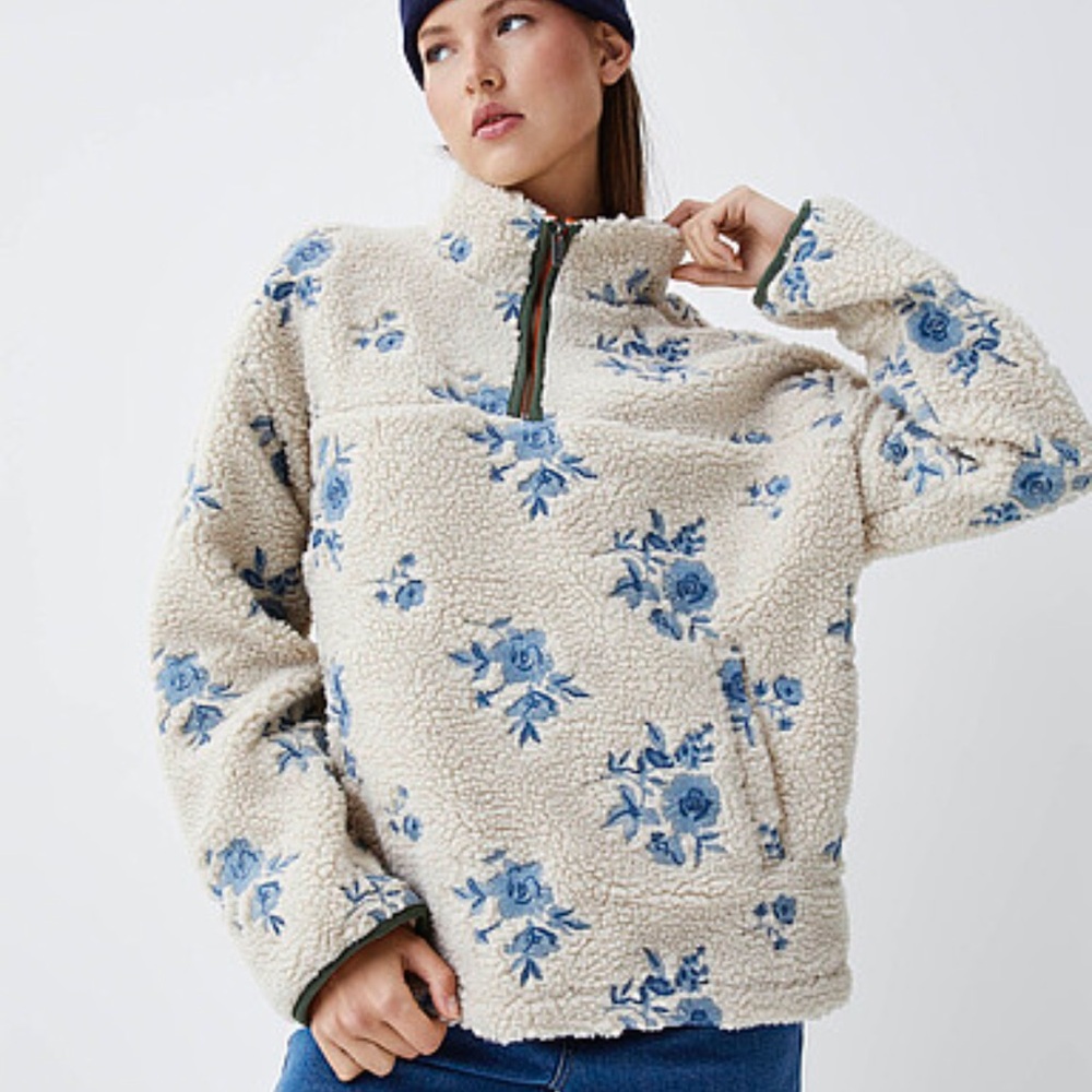 RD Style Poppy Long Sleeve Mock Neck Anorak Jacket Small
